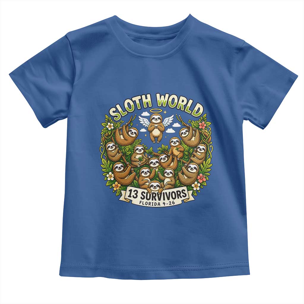 Sloth World 13 Survivors Animal Rescue Toddler T Shirt Memorial Tribute and Florida Wildlife Protection