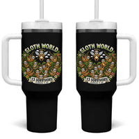 Sloth World 13 Survivors Animal Rescue Tumbler With Handle Memorial Tribute and Florida Wildlife Protection