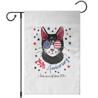 Free As A Cat Since 1776 Funny Patriotic Garden Flag Cool American Flag Sunglasses Cat 250th Anniversary Semiquincentennial