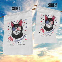 Free As A Cat Since 1776 Funny Patriotic Garden Flag Cool American Flag Sunglasses Cat 250th Anniversary Semiquincentennial
