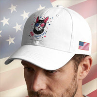 Free As A Cat Since 1776 Funny Patriotic Baseball Cap Cool American Flag Sunglasses Cat 250th Anniversary Semiquincentennial