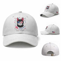 Free As A Cat Since 1776 Funny Patriotic Baseball Cap Cool American Flag Sunglasses Cat 250th Anniversary Semiquincentennial