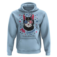 Free As A Cat Since 1776 Funny Patriotic Hoodie Cool American Flag Sunglasses Cat 250th Anniversary Semiquincentennial