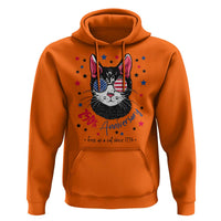 Free As A Cat Since 1776 Funny Patriotic Hoodie Cool American Flag Sunglasses Cat 250th Anniversary Semiquincentennial