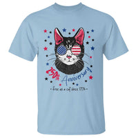 Free As A Cat Since 1776 Funny Patriotic T Shirt Cool American Flag Sunglasses Cat 250th Anniversary Semiquincentennial