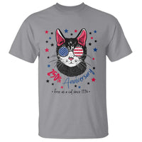 Free As A Cat Since 1776 Funny Patriotic T Shirt Cool American Flag Sunglasses Cat 250th Anniversary Semiquincentennial