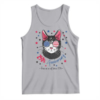 Free As A Cat Since 1776 Funny Patriotic Tank Top Cool American Flag Sunglasses Cat 250th Anniversary Semiquincentennial