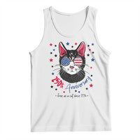 Free As A Cat Since 1776 Funny Patriotic Tank Top Cool American Flag Sunglasses Cat 250th Anniversary Semiquincentennial