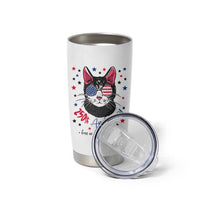 Free As A Cat Since 1776 Funny Patriotic Tumbler Cup Cool American Flag Sunglasses Cat 250th Anniversary Semiquincentennial