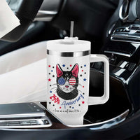Free As A Cat Since 1776 Funny Patriotic Tumbler With Handle Cool American Flag Sunglasses Cat 250th Anniversary Semiquincentennial