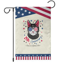 Free As A Cat Since 1776 Funny Patriotic Garden Flag Cool American Flag Sunglasses Cat 250th Anniversary Semiquincentennial