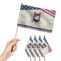 Free As A Cat Since 1776 Funny Patriotic Handheld Flag Cool American Flag Sunglasses Cat 250th Anniversary Semiquincentennial