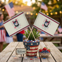 Free As A Cat Since 1776 Funny Patriotic Handheld Flag Cool American Flag Sunglasses Cat 250th Anniversary Semiquincentennial