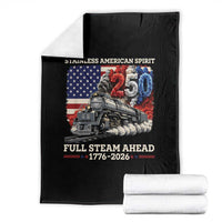 Stainless American Spirit Full Steam Ahead Throw Blanket 250 Years Freedom Semiquincentennial Steam Locomotive