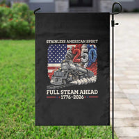 Stainless American Spirit Full Steam Ahead Garden Flag 250 Years Freedom Semiquincentennial Steam Locomotive