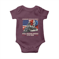 Stainless American Spirit Full Steam Ahead Baby Onesie 250 Years Freedom Semiquincentennial Steam Locomotive