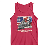 Stainless American Spirit Full Steam Ahead Tank Top 250 Years Freedom Semiquincentennial Steam Locomotive