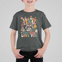 Y'all Were Feral But I Low Key Love You Retro Raccoon T Shirt For Kid Funny Teacher End of School Year