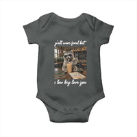 Funny Classroom Raccoon Iced Coffee Teacher Baby Onesie Y'all Were Feral But I Low Key Love You