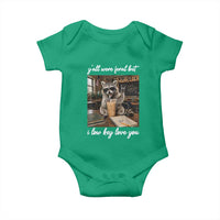 Funny Classroom Raccoon Iced Coffee Teacher Baby Onesie Y'all Were Feral But I Low Key Love You