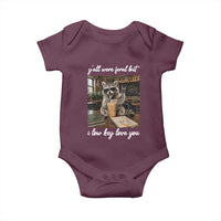 Funny Classroom Raccoon Iced Coffee Teacher Baby Onesie Y'all Were Feral But I Low Key Love You