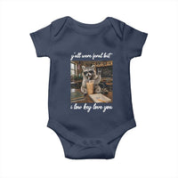 Funny Classroom Raccoon Iced Coffee Teacher Baby Onesie Y'all Were Feral But I Low Key Love You