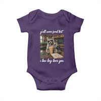 Funny Classroom Raccoon Iced Coffee Teacher Baby Onesie Y'all Were Feral But I Low Key Love You