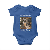 Funny Classroom Raccoon Iced Coffee Teacher Baby Onesie Y'all Were Feral But I Low Key Love You
