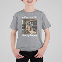 Funny Classroom Raccoon Iced Coffee Teacher T Shirt For Kid Y'all Were Feral But I Low Key Love You