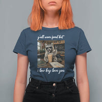 Funny Classroom Raccoon Iced Coffee Teacher T Shirt For Women Y'all Were Feral But I Low Key Love You