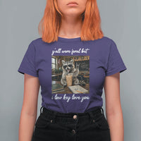 Funny Classroom Raccoon Iced Coffee Teacher T Shirt For Women Y'all Were Feral But I Low Key Love You
