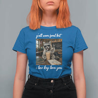 Funny Classroom Raccoon Iced Coffee Teacher T Shirt For Women Y'all Were Feral But I Low Key Love You