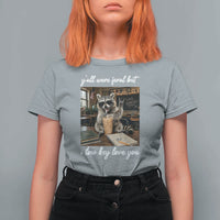 Funny Classroom Raccoon Iced Coffee Teacher T Shirt For Women Y'all Were Feral But I Low Key Love You
