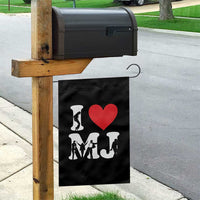 I Heart MJ Dance Silhouette Tribute Garden Flag Iconic Pop Culture Famous Dance Poses for Music Legend Fans