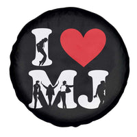 I Heart MJ Dance Silhouette Tribute Spare Tire Cover Iconic Pop Culture Famous Dance Poses for Music Legend Fans