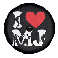 I Heart MJ Dance Silhouette Tribute Spare Tire Cover Iconic Pop Culture Famous Dance Poses for Music Legend Fans
