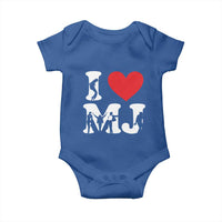 I Heart MJ Dance Silhouette Tribute Baby Onesie Iconic Pop Culture Famous Dance Poses for Music Legend Fans