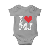 I Heart MJ Dance Silhouette Tribute Baby Onesie Iconic Pop Culture Famous Dance Poses for Music Legend Fans