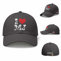 I Heart MJ Dance Silhouette Tribute Baseball Cap Iconic Pop Culture Famous Dance Poses for Music Legend Fans