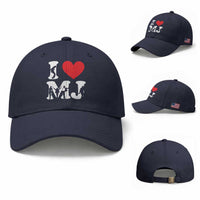 I Heart MJ Dance Silhouette Tribute Baseball Cap Iconic Pop Culture Famous Dance Poses for Music Legend Fans