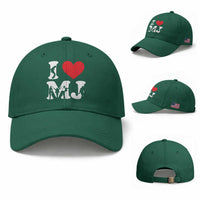 I Heart MJ Dance Silhouette Tribute Baseball Cap Iconic Pop Culture Famous Dance Poses for Music Legend Fans