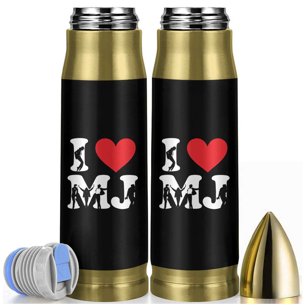 I Heart MJ Dance Silhouette Tribute Bullet Tumbler Iconic Pop Culture Famous Dance Poses for Music Legend Fans