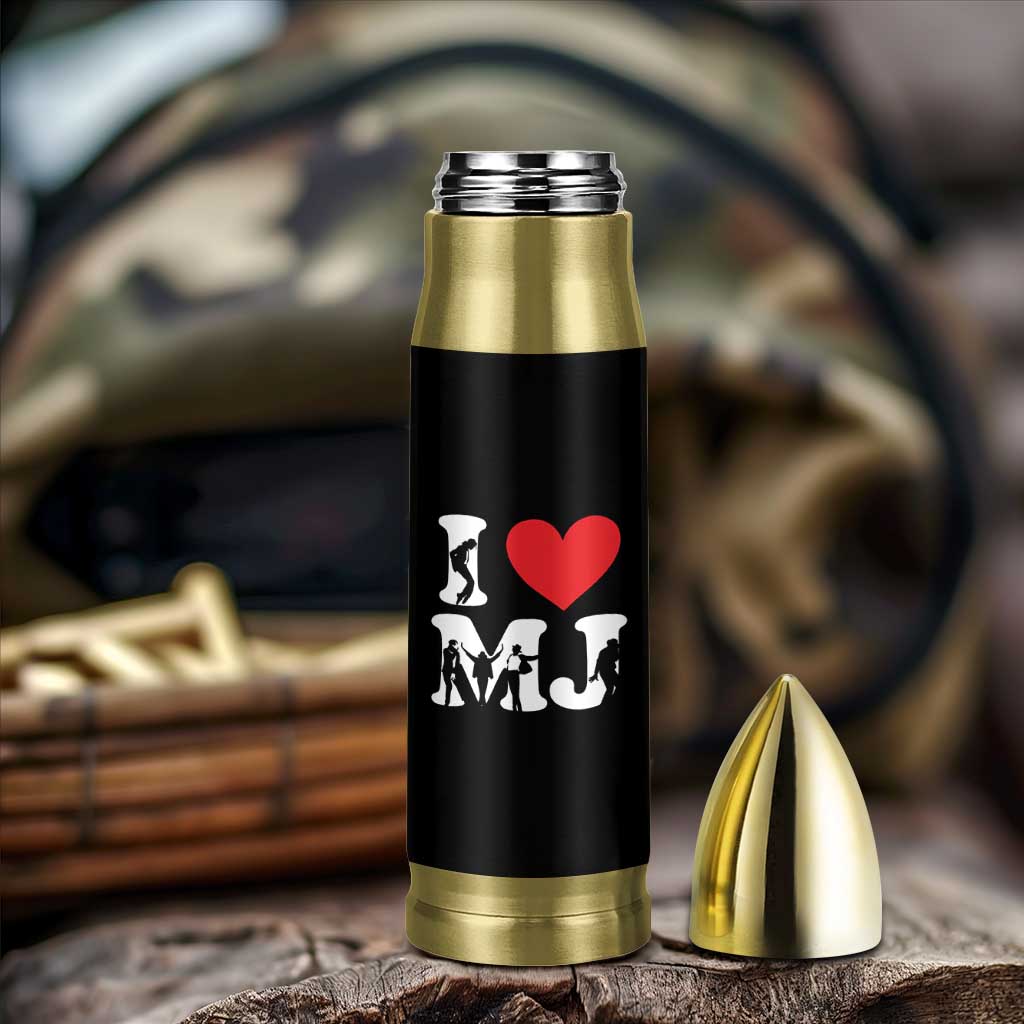 I Heart MJ Dance Silhouette Tribute Bullet Tumbler Iconic Pop Culture Famous Dance Poses for Music Legend Fans