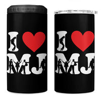 I Heart MJ Dance Silhouette Tribute 4 in 1 Can Cooler Tumbler Iconic Pop Culture Famous Dance Poses for Music Legend Fans