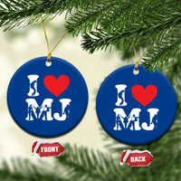 I Heart MJ Dance Silhouette Tribute Ceramic Ornament Iconic Pop Culture Famous Dance Poses for Music Legend Fans