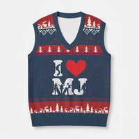 I Heart MJ Dance Silhouette Tribute V-Neck Knit Sweater Vest Iconic Pop Culture Famous Dance Poses for Music Legend Fans