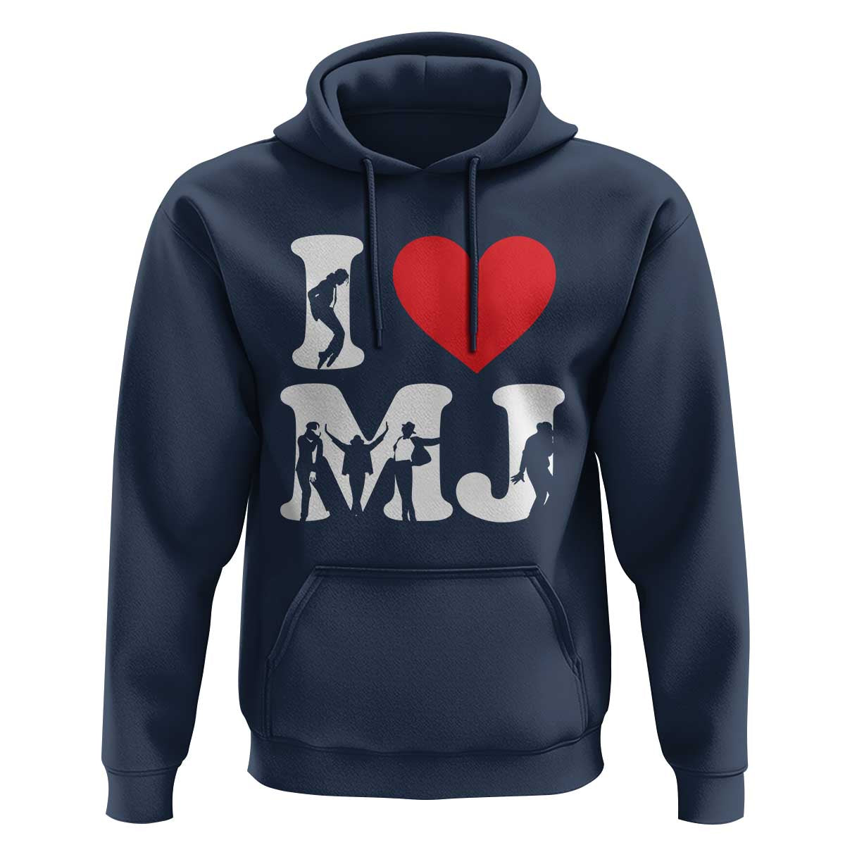 I Heart MJ Dance Silhouette Tribute Hoodie Iconic Pop Culture Famous Dance Poses for Music Legend Fans