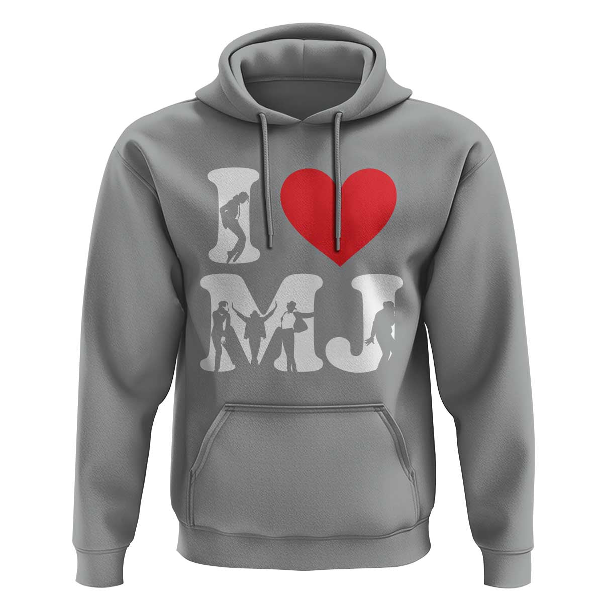 I Heart MJ Dance Silhouette Tribute Hoodie Iconic Pop Culture Famous Dance Poses for Music Legend Fans
