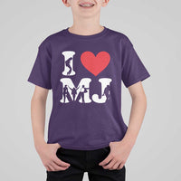 I Heart MJ Dance Silhouette Tribute T Shirt For Kid Iconic Pop Culture Famous Dance Poses for Music Legend Fans