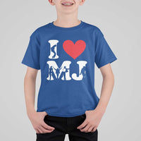 I Heart MJ Dance Silhouette Tribute T Shirt For Kid Iconic Pop Culture Famous Dance Poses for Music Legend Fans